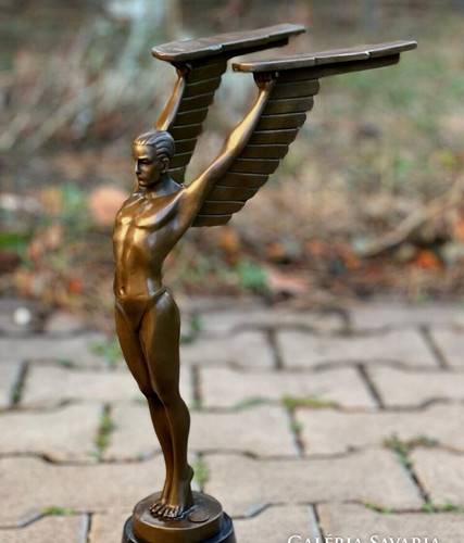 Icarus bronze statue - bronze,