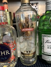 RARE SMIRNOFF GOLD GOLD FLAKE VODKA BOTTLE EMPTY