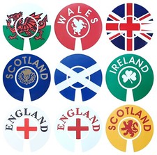 ACCLAIM Self Adhesive Jumbo Bowls Stickers 6 cm England Ireland Scotland Wales