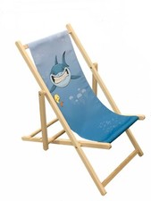 SHARK Wooden Folding Decking Chair for Kids Outdoor Garden Patio Balcony Camping