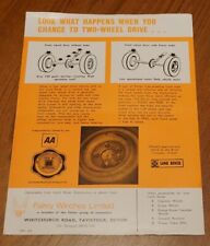 Land Rover 1970s Fairey Free Wheeling Front Hubs Single Sheet Brochure Leaflet