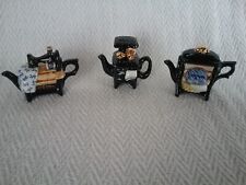 Set of 3 Vintage Cardew Miniature Teapots Infusion, Mangle & Range