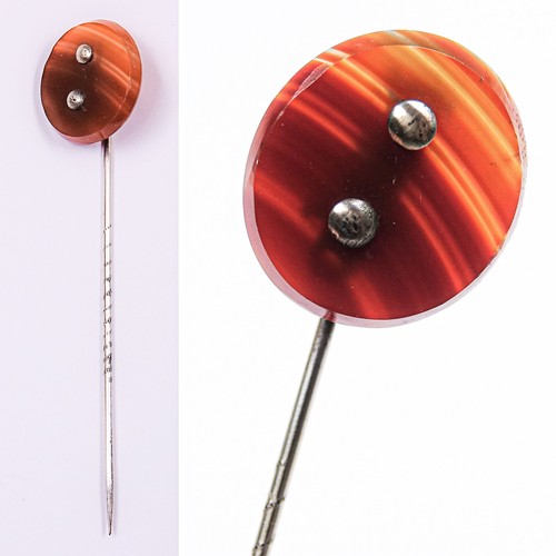 Antique banded agate tie - banded,