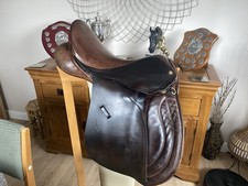 Beautiful English Leather GP/WH Brown 17.5” Saddle Wide