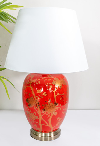 Red gold floral - gold, pattern