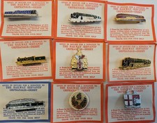 9 Vintage Railway Badges On Original Labels for Railway Servants Orphanage