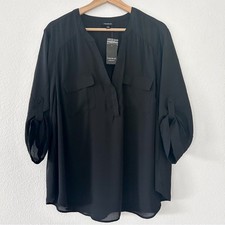 TORRID Blouse Black 2-Pocket
