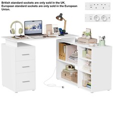 White Computer Desk L-Shaped