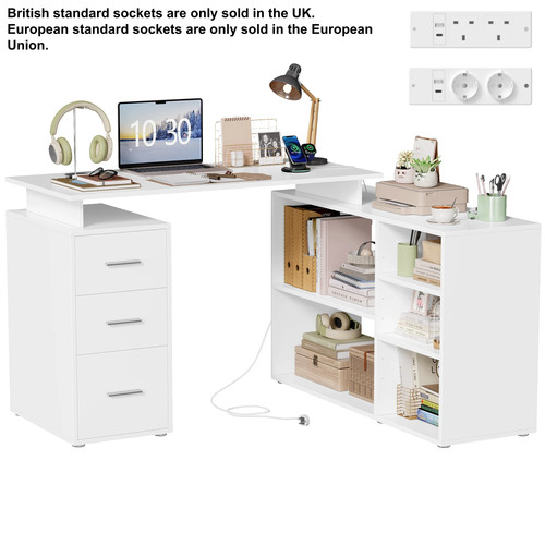 White computer desk shaped - computer,
