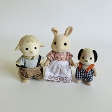 Sylvanian Families Epoch Bundle Sheep Bunny Rabbit Dog Toy Figures USED