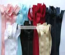 5 x TREBLA NYLON CLOSED ENDED ZIPS ( CHOICE OF COLOURS & LENGTH ) 6 - 22 INCH