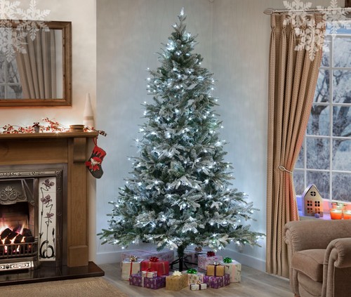 Snow covered christmas tree - covered,