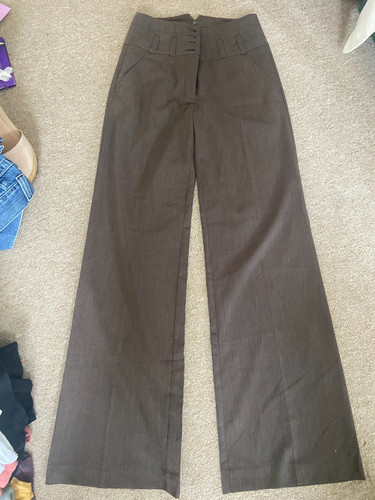 Ladies brown wide leg - , smart