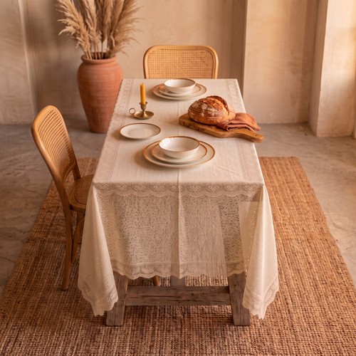 Polyester lace tablecloth - polyester,