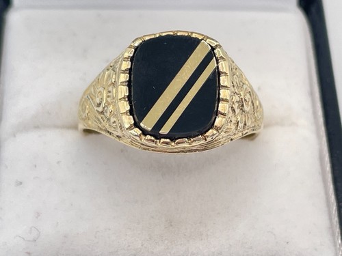 9ct gold hallmarked onyx - gold,