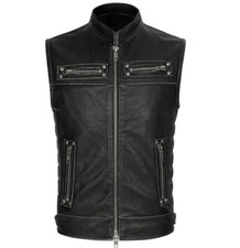 Mens  Real Leather Vest Coat