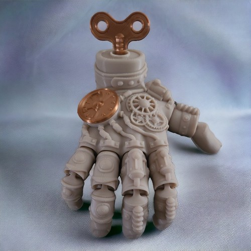 Steampunk hand print - hand,, 3d
