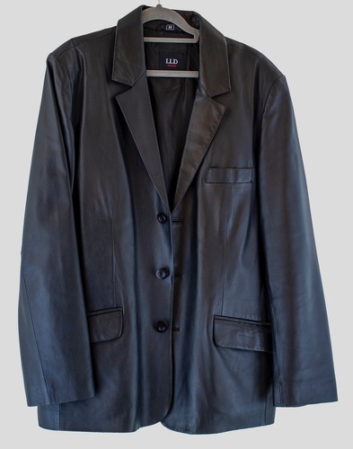 Black blazer leather - black,