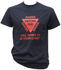 Ejection Seat Black Red Aviation Exclusive Printed T-Shirt Humour Mens