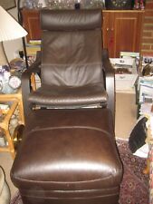 Faux Leather "Poang" Rocking Chair with Ottoman from IKEA