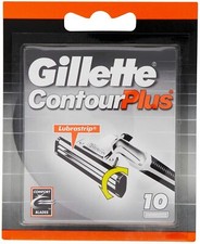 10 x Gillette Contour Plus Cartridges Men's Razor Blades 10 Refills - GILCONPLU