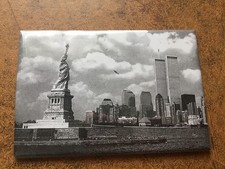 New York USA Souvenir Fridge Magnet Statue Of Liberty Black & White