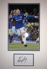 Signed Wayne Rooney Everton Mounted Autograph Card Photo England Manchester Utd