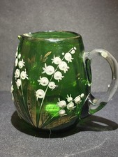 Vintage Green Glass Milk Jug