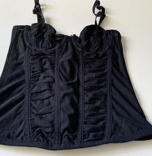 New Without Tags Black Boned Bodice Bustier Basque XXS Size 4-6