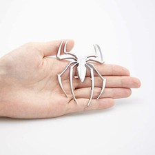 Chrome 3D Metal Spider Logo