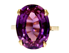 Vintage Synthetic Alexandrite 9ct Yellow  Gold ring size K ~ US 5 1/4