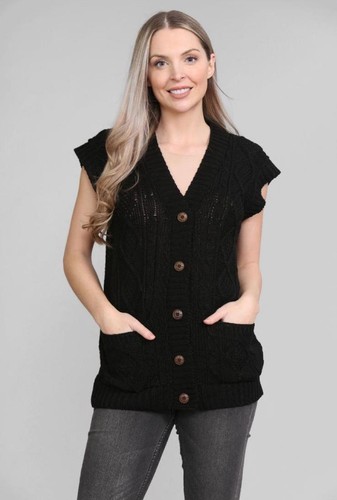 Women button knitted grandad - 5,