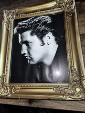Elvis Presley Framed Gold Picture 12x14 Inch Good Condition