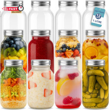 Glass Mason Jars with Lids 1L