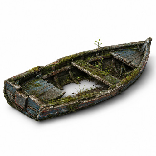 Sunken wooden boat - boat, (z