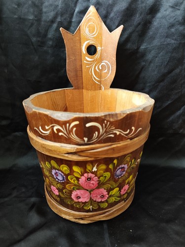 Floral hand painted - painted, wooden
