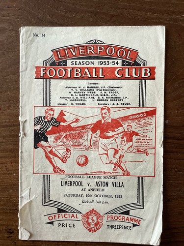 Rare 1953 liverpool - liverpool, v
