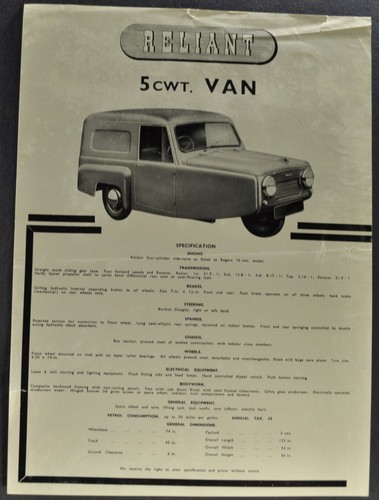 1955 reliant 5cwt - 1955,