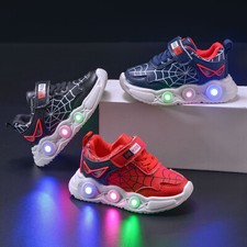 Kids Boys LED Spiderman Shoes