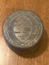 1910 Roger & Gallet Poudre Concrete Antique Brass Compact With Puff And Mirror