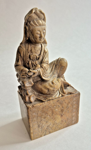 Chinese carved soapstone base - carved,