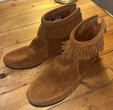 Brown Suede Fringed Minnetonka