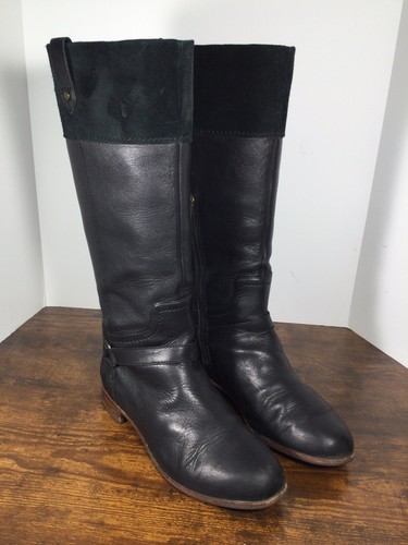 Ugg black leather riding - riding, boots