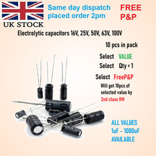 Electrolytic Capacitors for repair & DIY 1pF - 4700uF 2-10pcs Free P&P UK stock