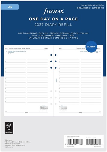 Filofax 2027 size diary - filofax, a5