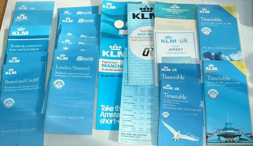 Vintage klm airline timetables - vintage,