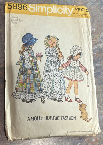 Simplicity 5996 holly hobbie - 5996,