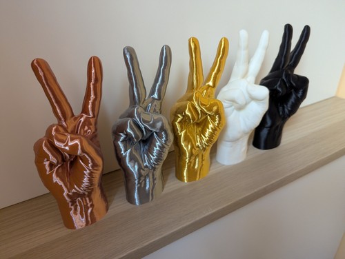 Peace hand sculpture shelf - hand,