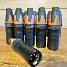 12 x Neutrik Male XLR NC3MXX-B Black Gold Contacts Connector Plug 3 Pin 
