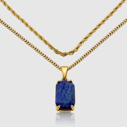 18k gold natural lapis lazuli - natural,